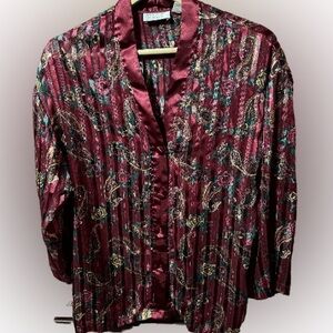 VICTORIA'S SECRET Floral button down Vintage Gold Label pajama top size small